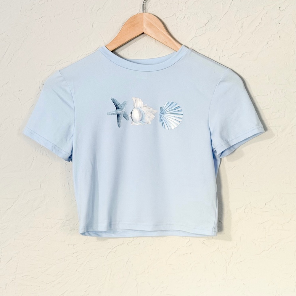 NWOT SHEIN Teen Seashell Crop Top, 14Y